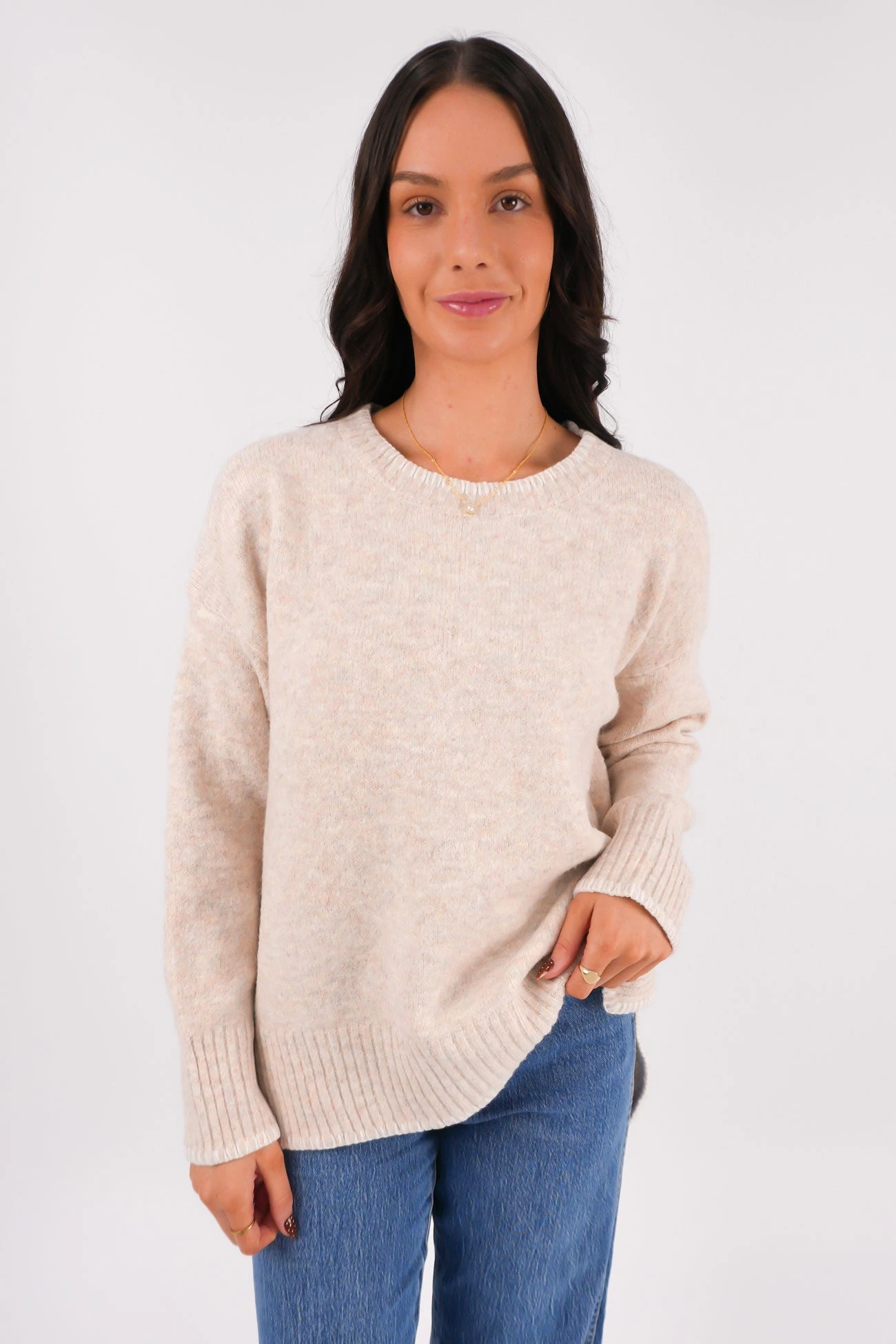 Remi Knit Jumper Latte 1 Remi Knit Jumper Latte