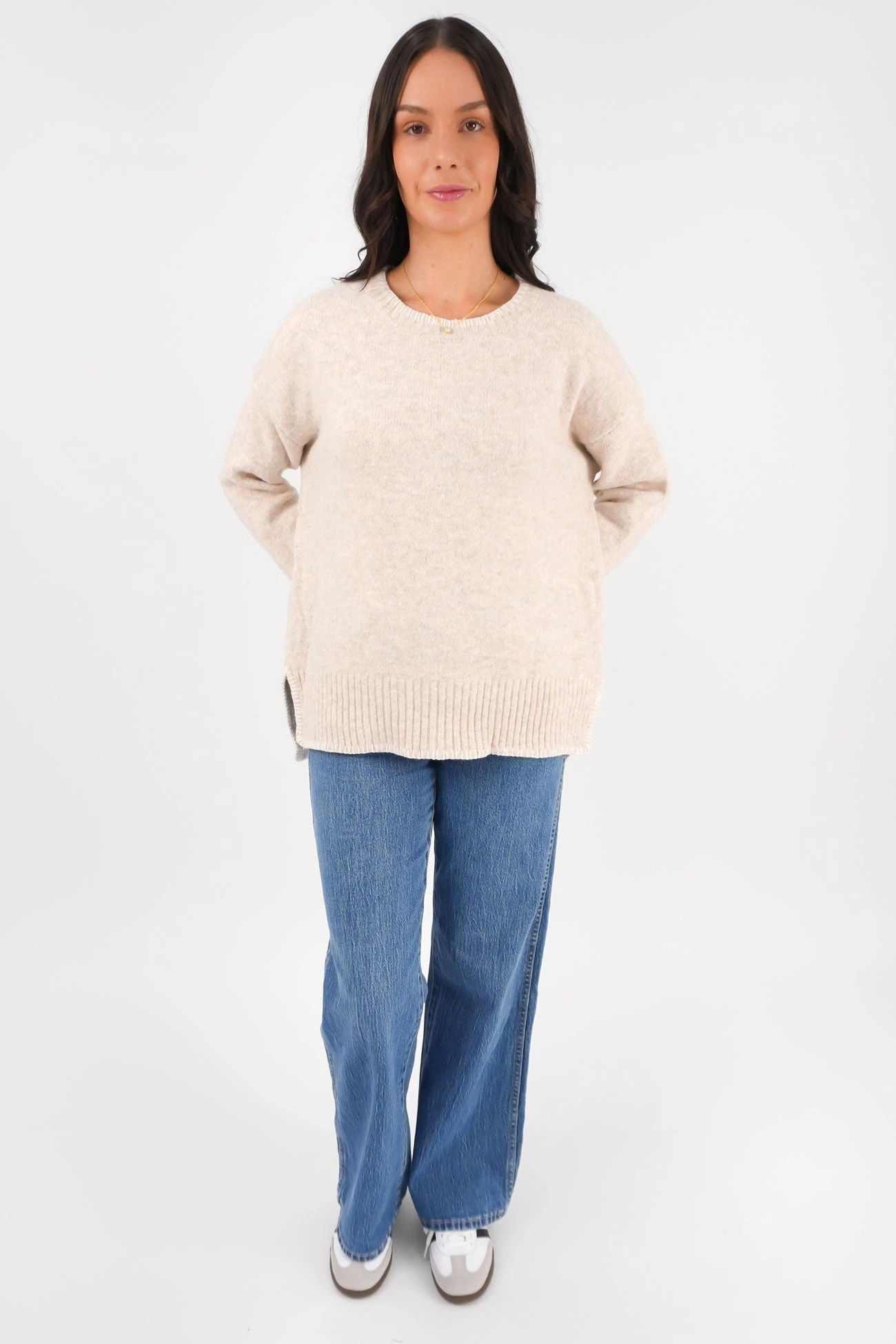 Remi Knit Jumper Latte 2 Remi Knit Jumper Latte - Image 2