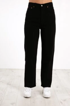 Levis Ribcage Straight Ankle Jean Black Sprout