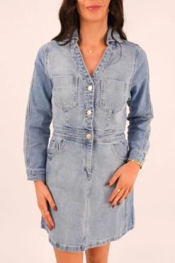 Rylie Dress Mixed Denim