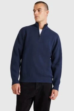 RVCA Duke Quarter Zip Moody Blue