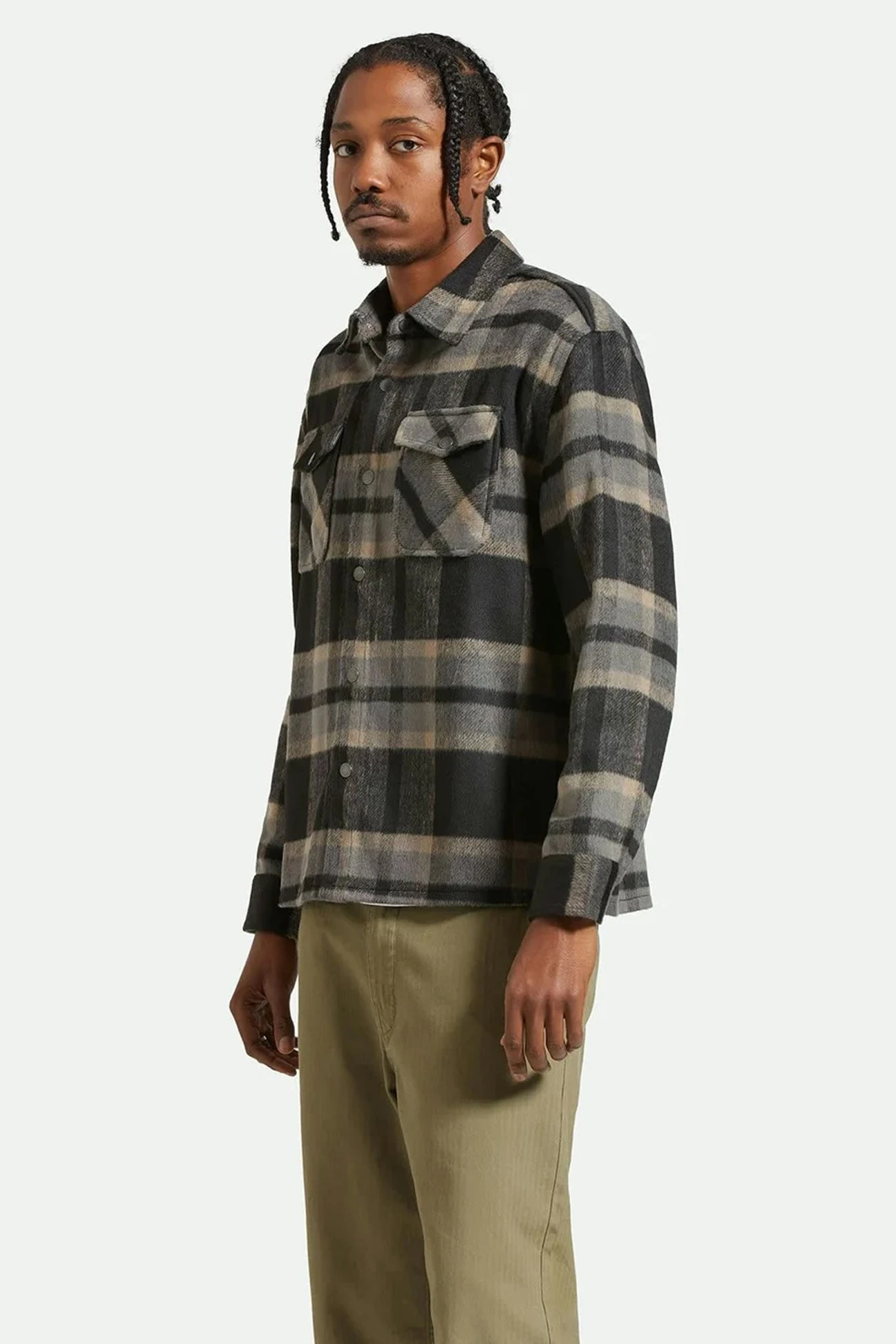 Brixton Selden Soft Brushed Flannel Black Charcoal 3 Brixton Selden Soft Brushed Flannel Black Charcoal - Image 3