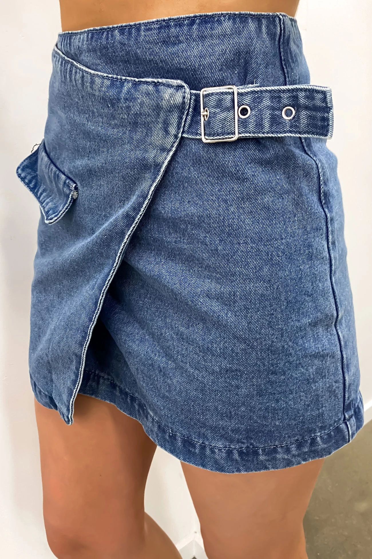 Shai Denim Mini Skirt Mid Blue 3 Shai Denim Mini Skirt Mid Blue - Image 3