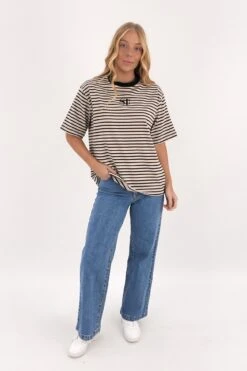 Jean Jail Shop -Jean Jail Shop Silent Stripe Short Sleeve Tee Black f4