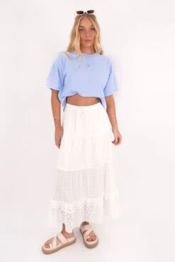 Sirene Midi Skirt White