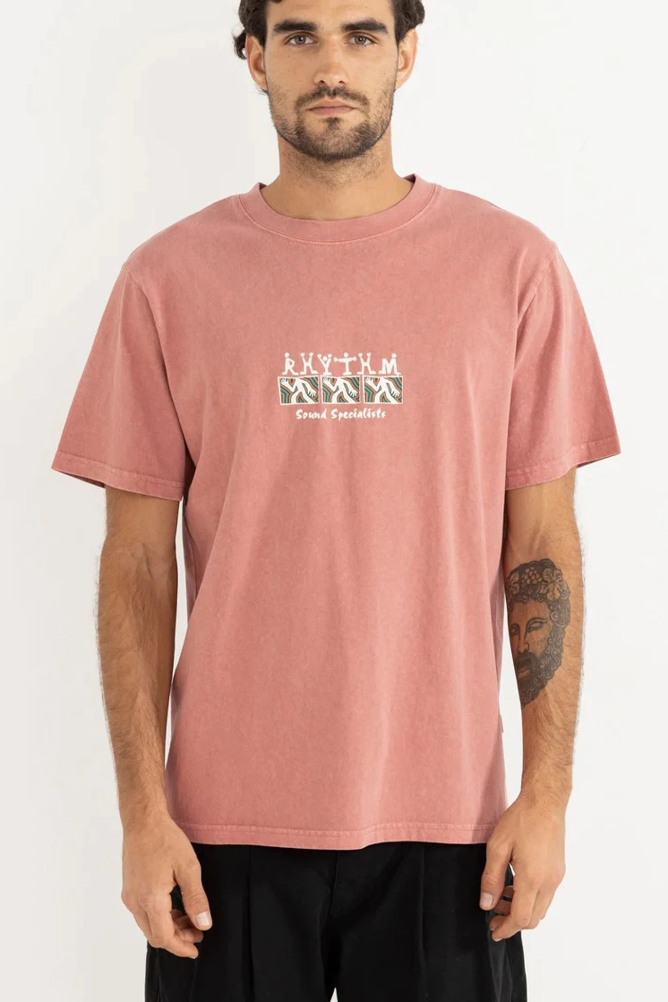 Rhythm Sound Specialist Vintage Short Sleeve T-Shirt Dusty Rose 1 Rhythm Sound Specialist Vintage Short Sleeve T-Shirt Dusty Rose