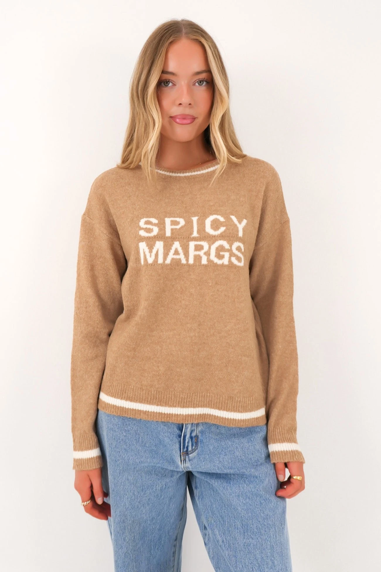 Spicy Margs Knit Jumper Camel 1 Spicy Margs Knit Jumper Camel