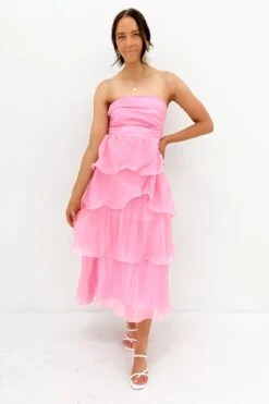 Tansy Midi Dress Pink -Jean Jail Shop Tansy Midi Dress Pink ffr