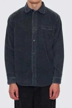 Thrills Union Cord Work Long Sleeve Shirt Ebony