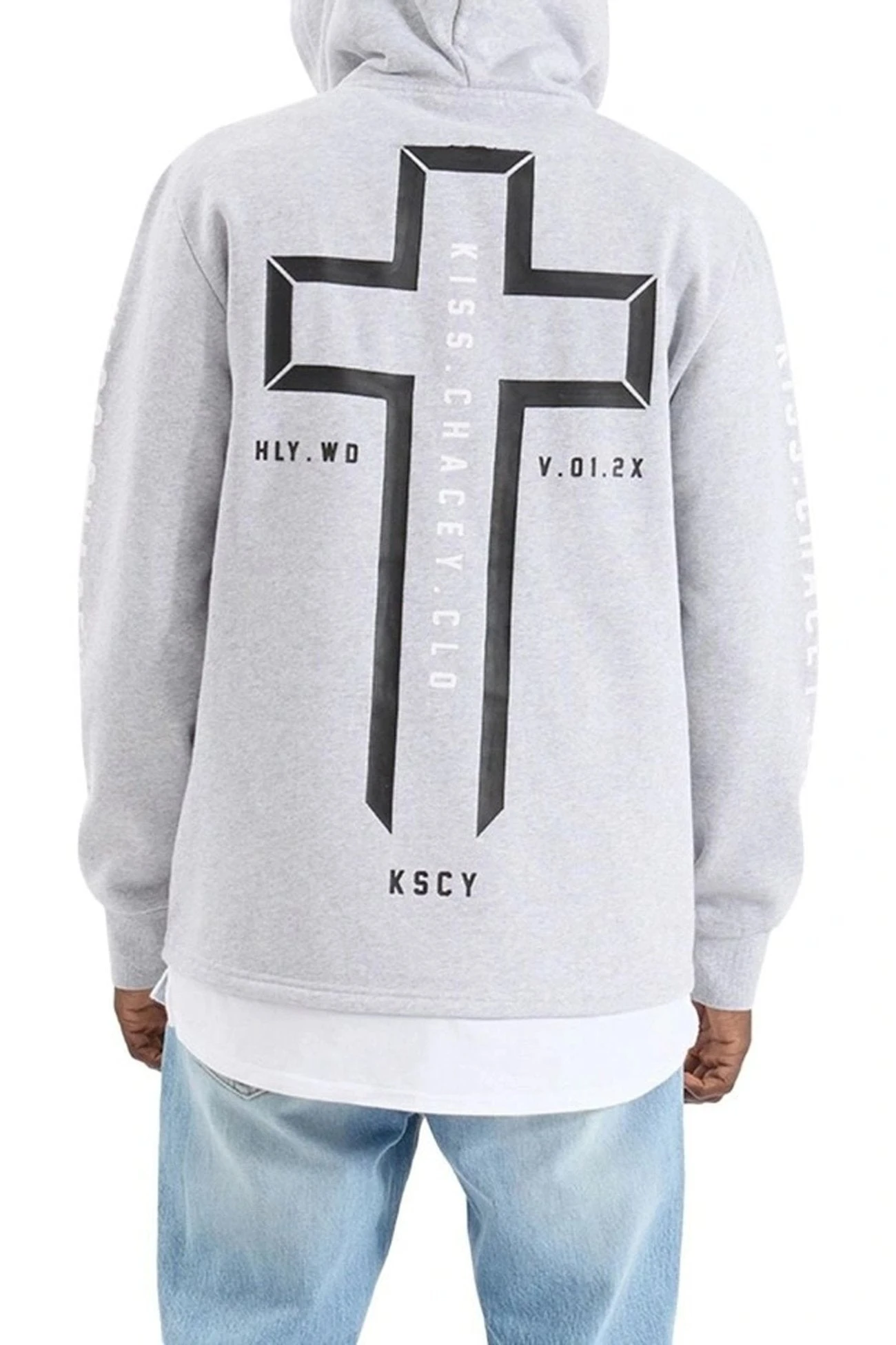 Trace Layered Hoodie Grey Marle 2 Trace Layered Hoodie Grey Marle - Image 2