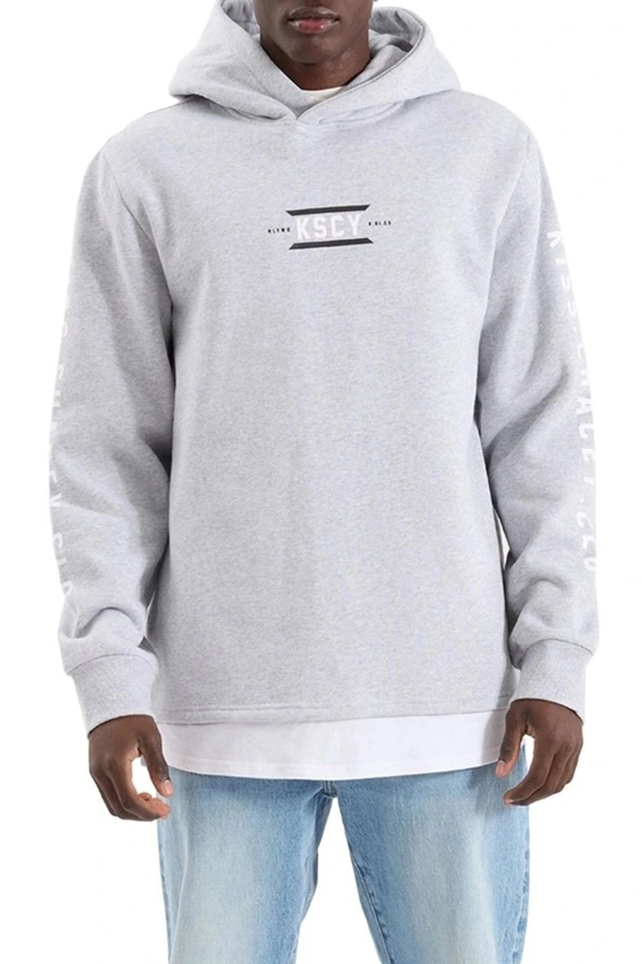 Trace Layered Hoodie Grey Marle 1 Trace Layered Hoodie Grey Marle