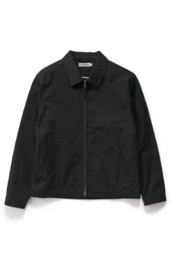 Unlined Canvas Zip Jacket Black