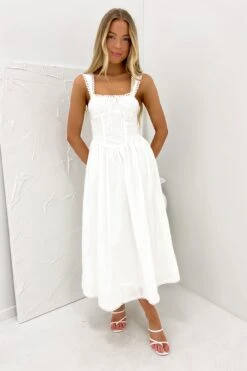 Vanna Midi Dress White