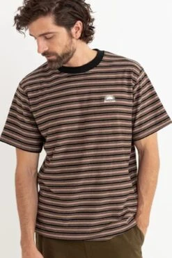 Rhythm Vintage Stripe Short Sleeve T-Shirt Latte