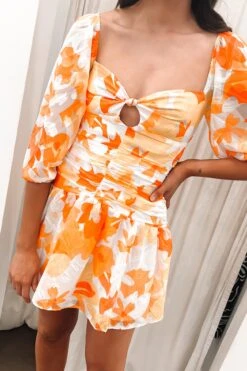 Whitney Mini Dress Yellow Floral -Jean Jail Shop Whitney Mini Dress Yellow Floral fc