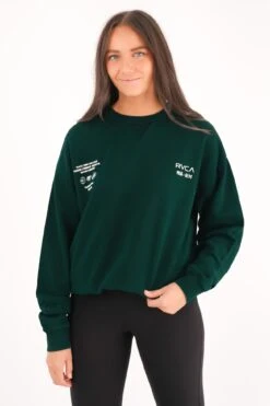 RVCA Worldly Pocket Crew Hunter Green