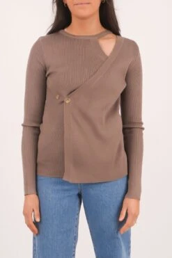 Zambee Knit Long Sleeve Top Taupe 8 Zambee Knit Long Sleeve Top Taupe -Jean Jail Shop Zambee Knit Long Sleeve Top Taupe f44