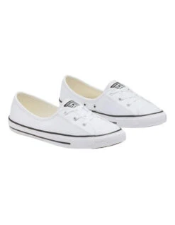 Converse Chuck Taylor All Star Ballet Lace Faux Leather Slip White 7 Converse Chuck Taylor All Star Ballet Lace Faux Leather Slip White -Jean Jail Shop balletsliponwhite1