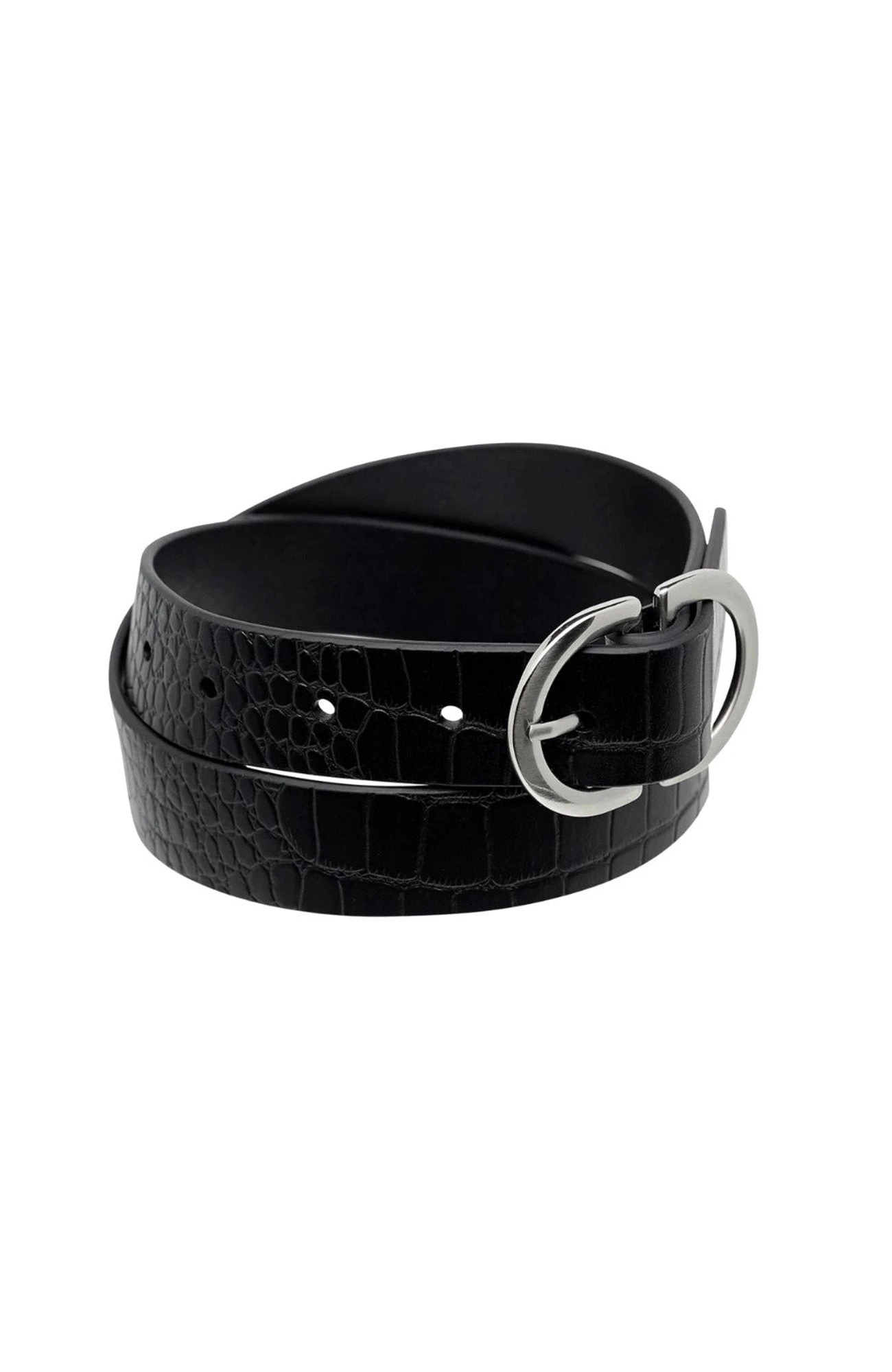 In Reverse Belt Black Croc Silver 2 In Reverse Belt Black Croc Silver - Image 2