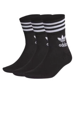 ADIDAS Mid Cut Crew Socks 3 Pairs Black